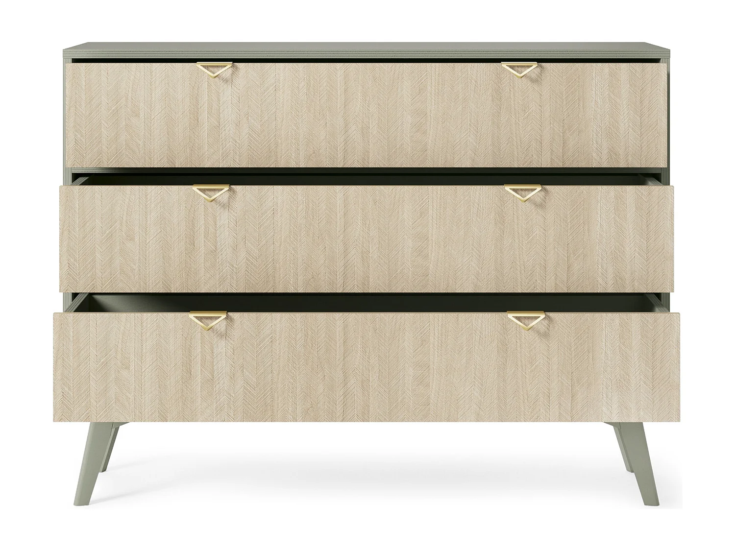 Commode 100 cm Wood - Dressoir met 3 lades, modern, boho-stijl, Eucalyptus