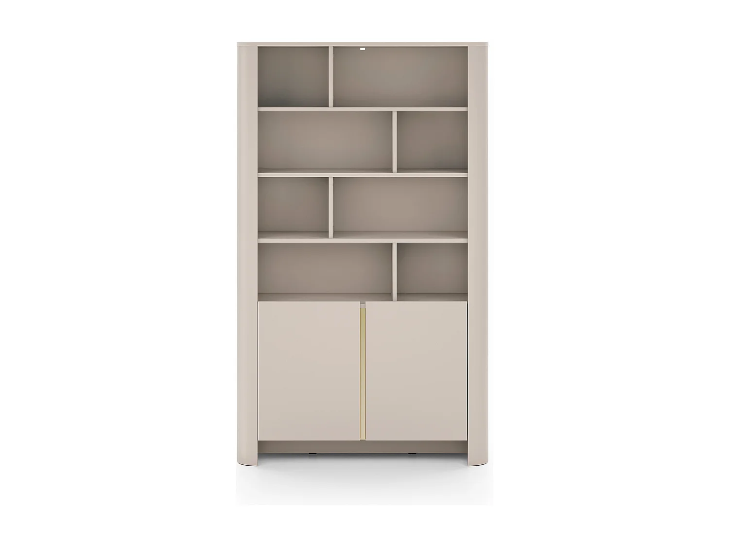 Bibliothèque avec étagères 100 cm Mezzano, 2 portes, meuble de bureau - cachemire