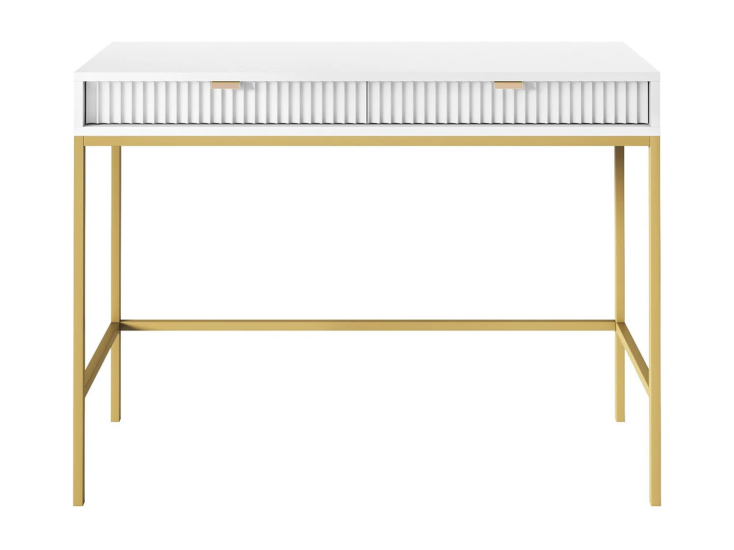 Kaptafel Galla met lade - consoletafel 100 cm, wit + goud