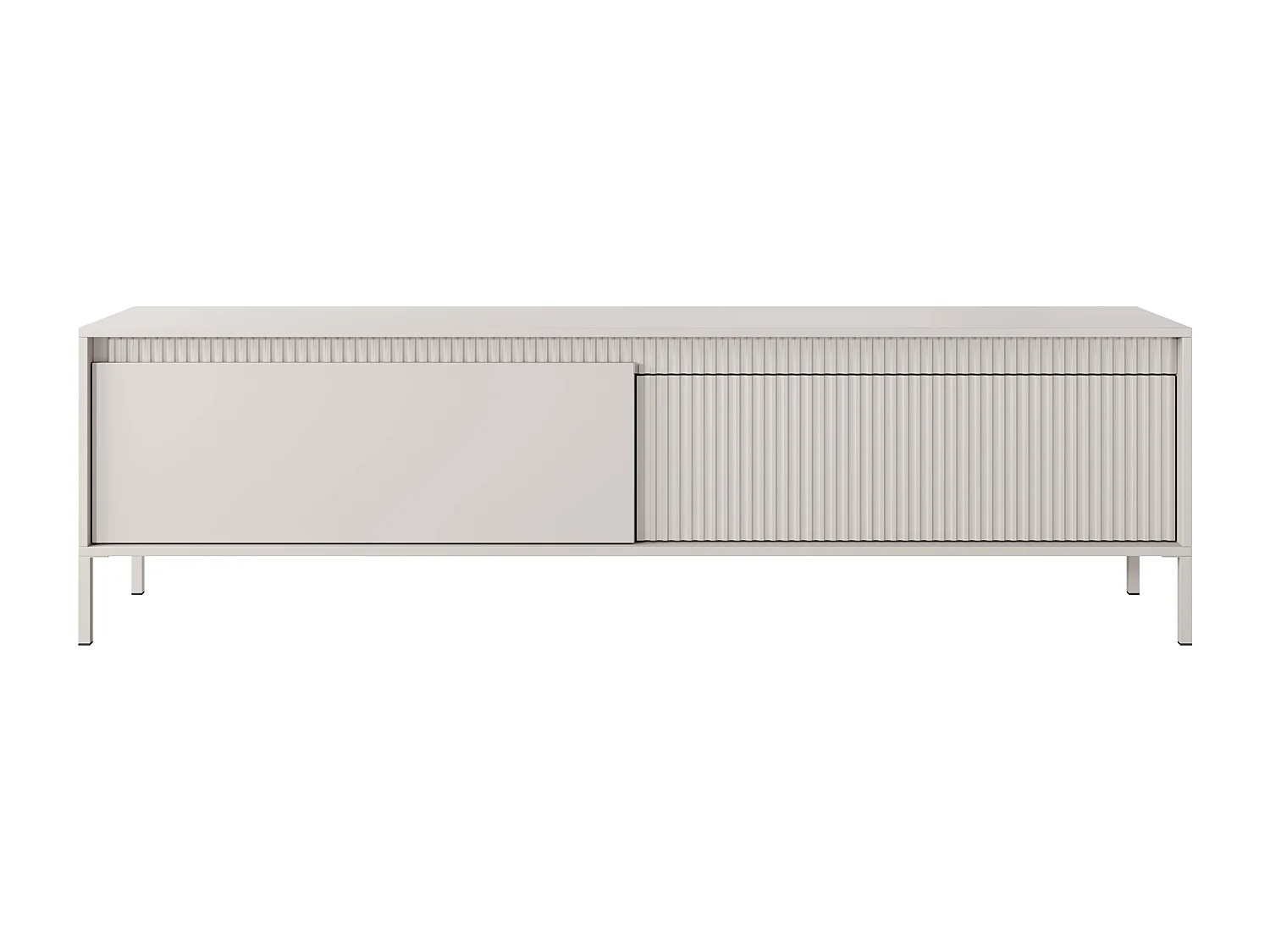 TV-Schrank auf Beinen Santori - 2 Türen, TV-Möbel 187 cm für das Wohnzimmer - Beige