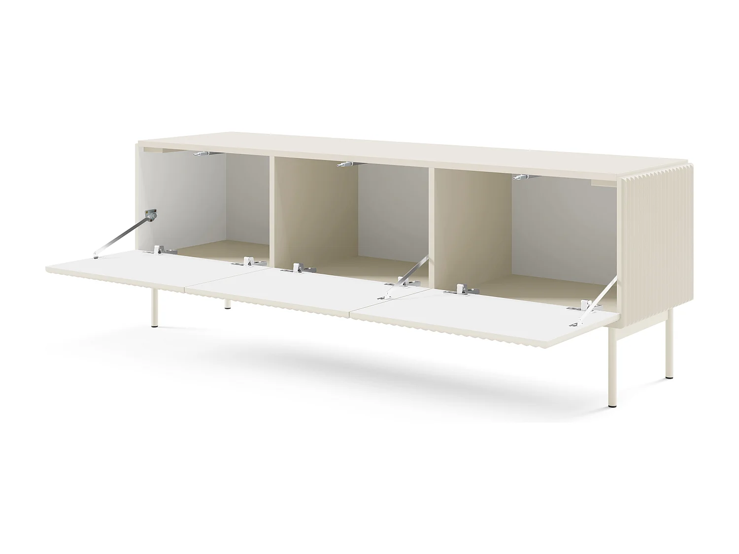TV-meubel 147 cm Galiano op poten - 3 deuren, tv-kast voor de woonkamer - kasjmier