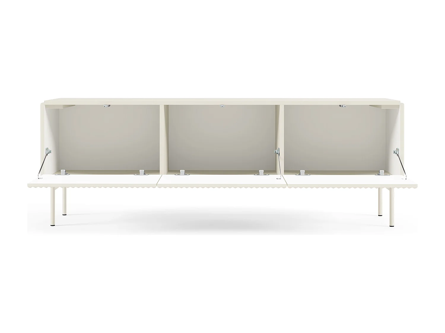 TV-meubel 147 cm Galiano op poten - 3 deuren, tv-kast voor de woonkamer - kasjmier
