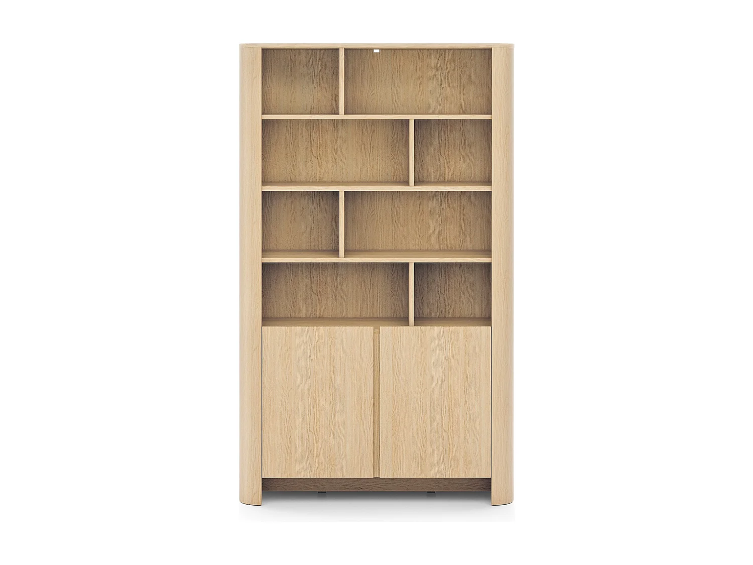 Bibliothèque avec étagères 100 cm Mezzano, 2 portes, meuble de bureau - chêne Vicenza