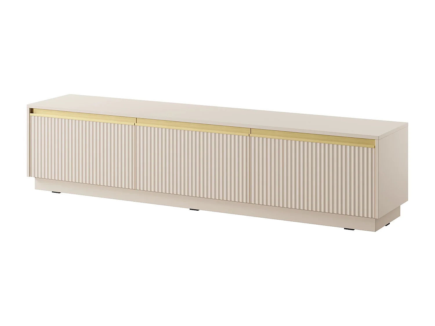 Hängendes / stehendes TV-Lowboard Baron 180 cm, geriffelte Fronten, Beige