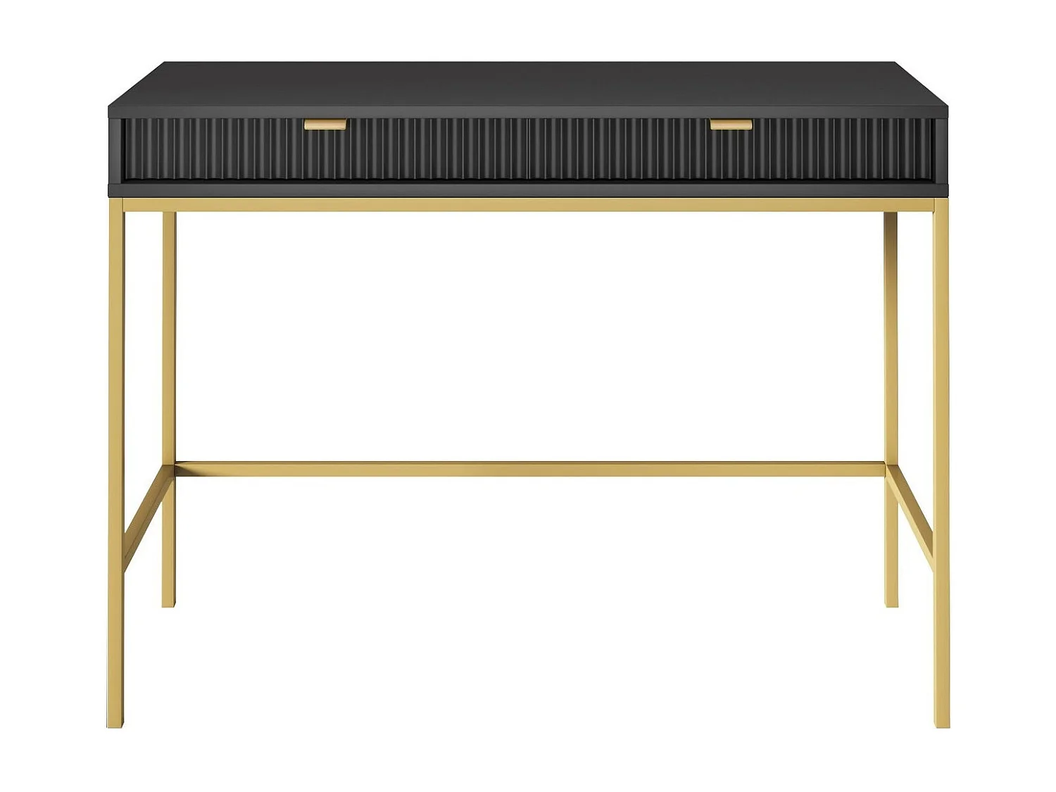 Kaptafel Galla met lade - consoletafel 100 cm, zwart + goud