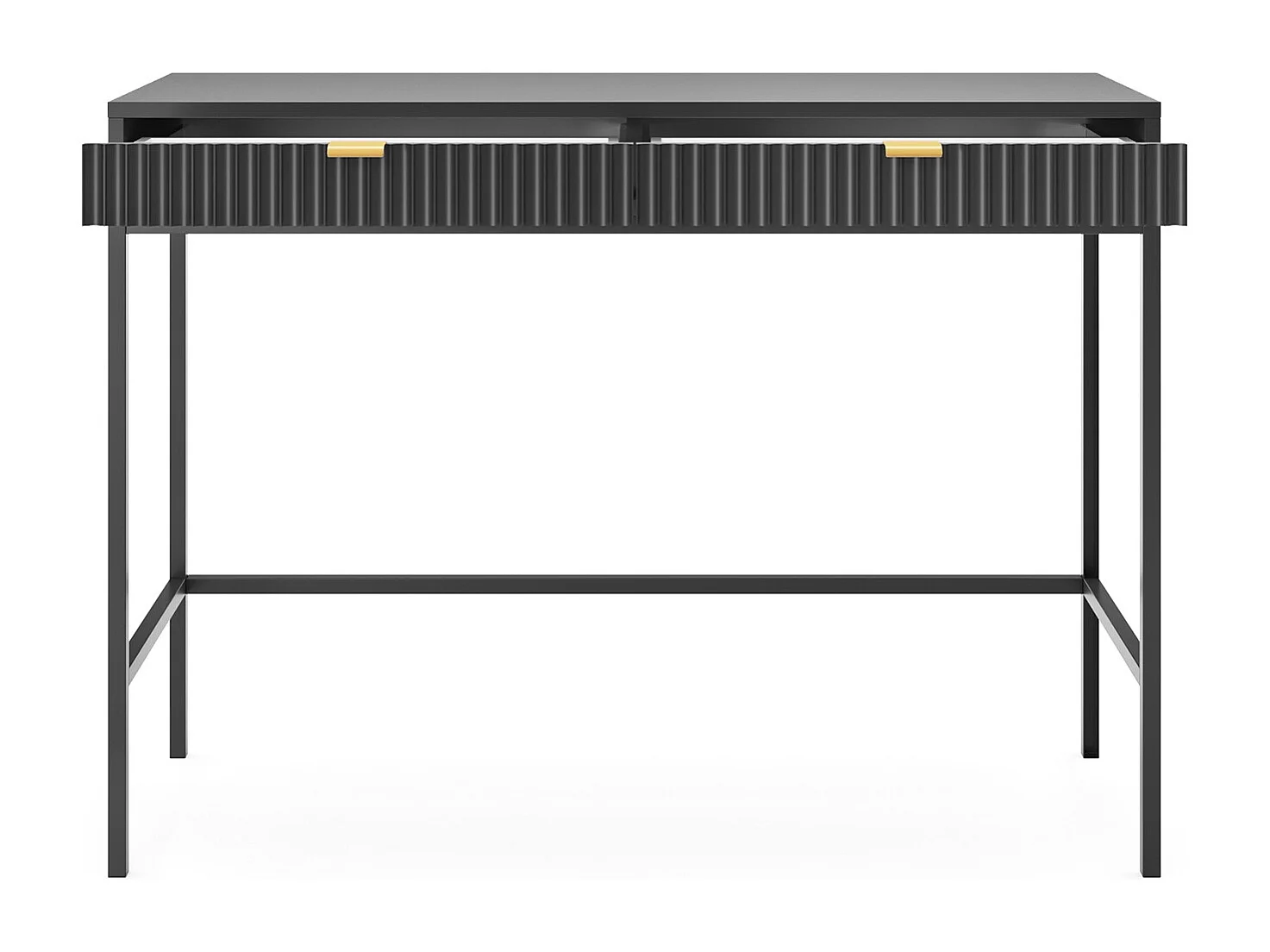 Kaptafel Galla met lade - consoletafel 100 cm, zwart + goud