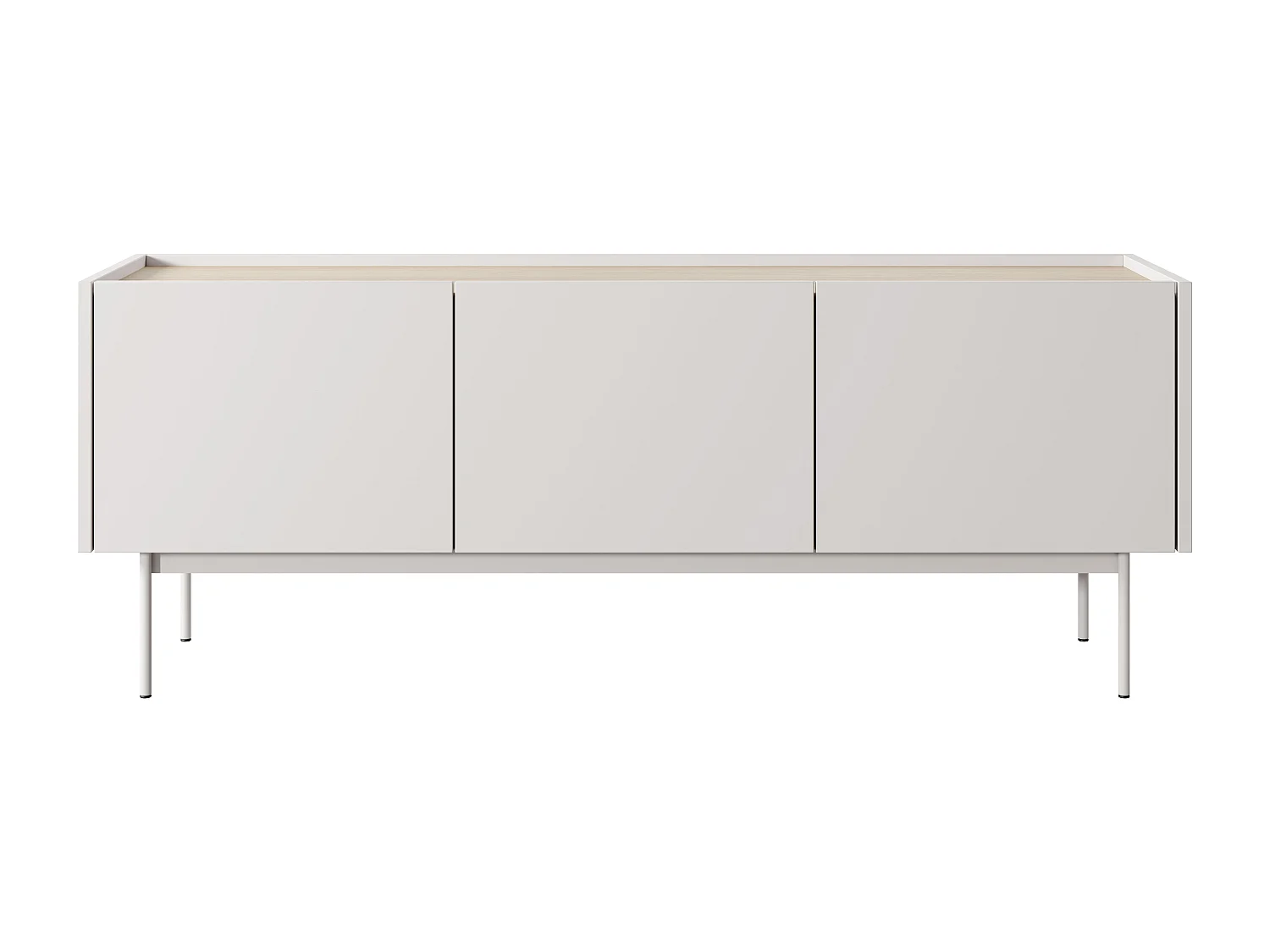 Meuble TV 3 portes Laris - meuble TV 100 cm, salon, sur pieds, cachemire