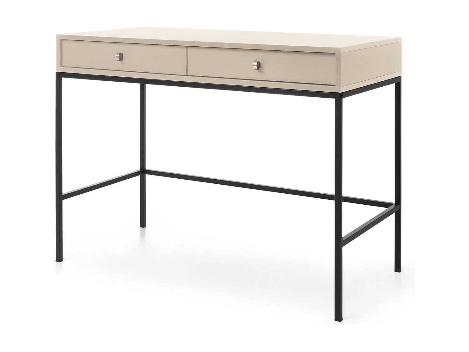 Kaptafel 100 cm Monti - twee lades, consoletafel, beige + zwart