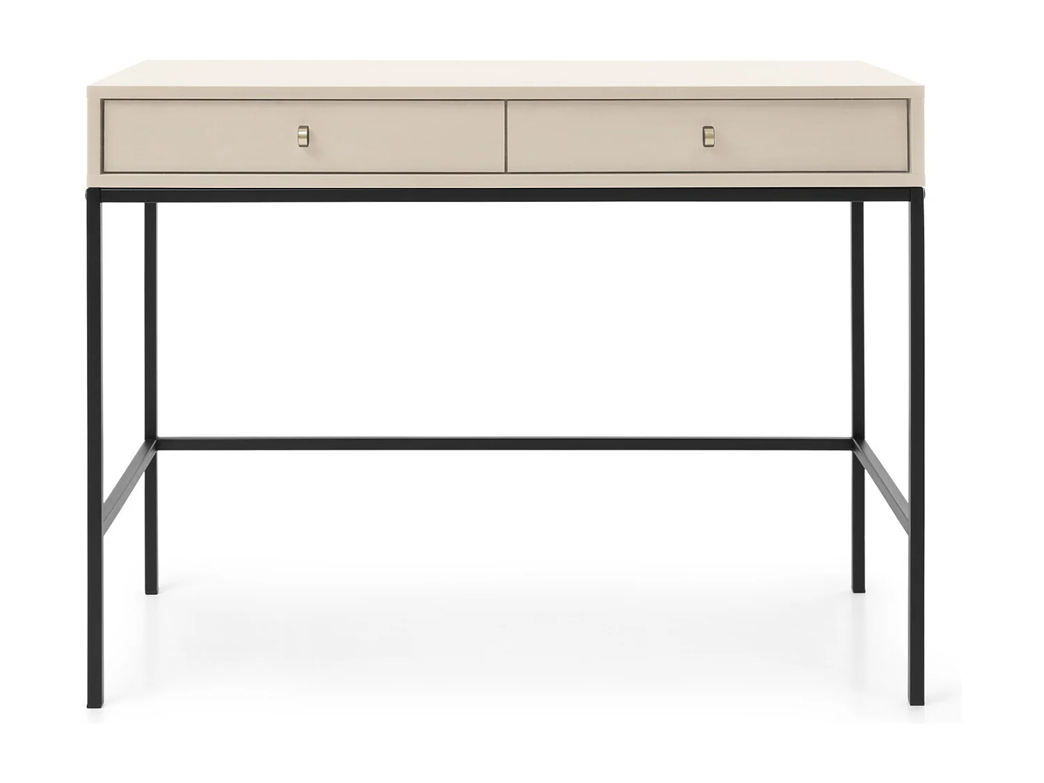 Kaptafel 100 cm Monti - twee lades, consoletafel, beige + zwart
