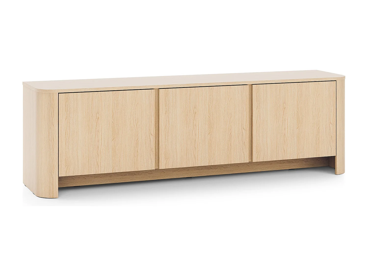 Szafka RTV 170 cm Mezzano, 3 drzwi, komoda RTV do salonu, drewniana - Dąb Vicenza