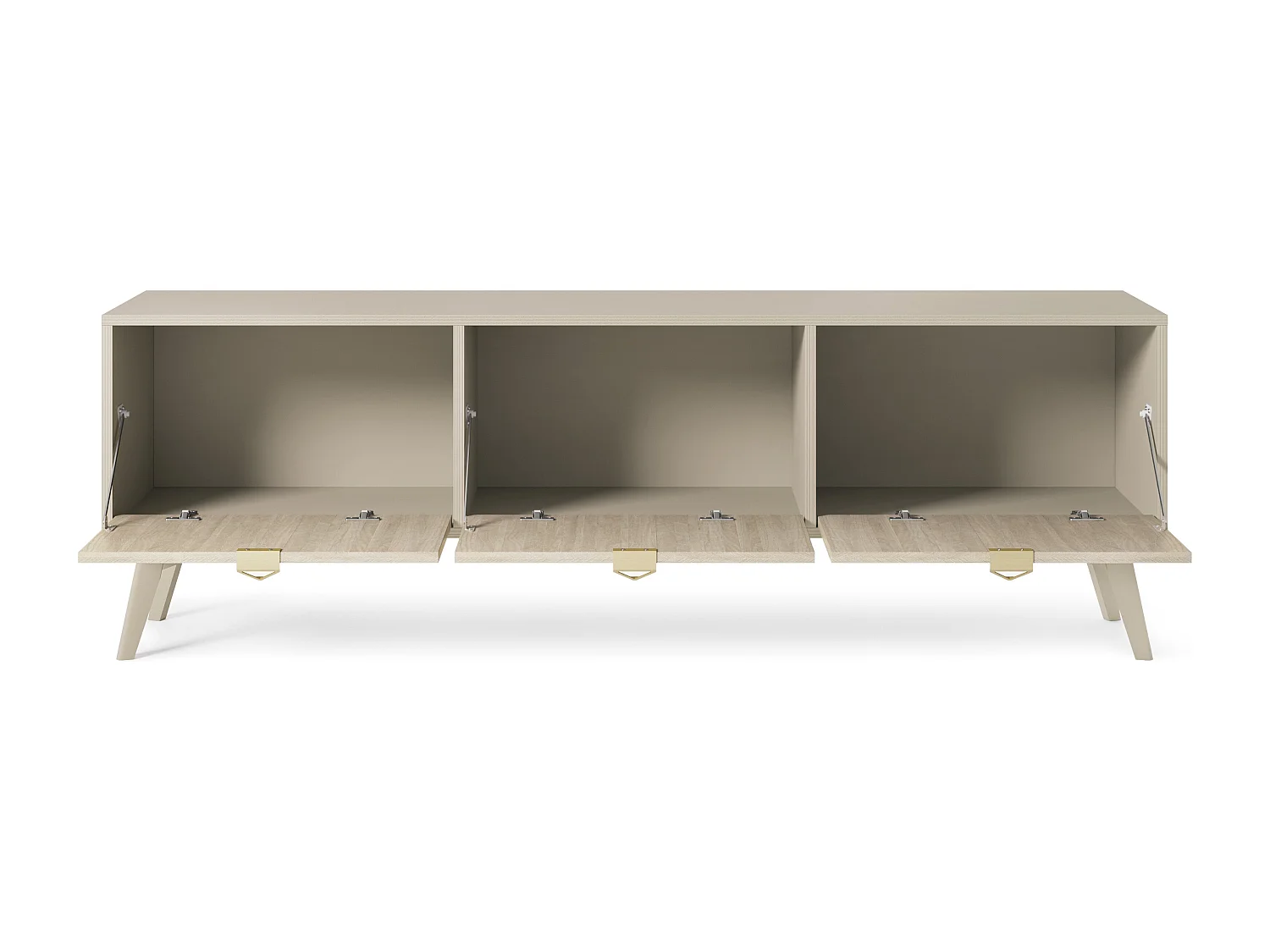 TV-kast 150 cm Wood - TV-meubel voor de woonkamer, boho-stijl, Beige