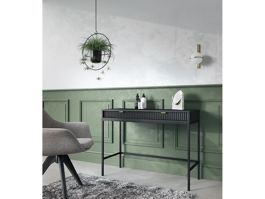 Kaptafel Galla met lade - consoletafel 100 cm, zwart