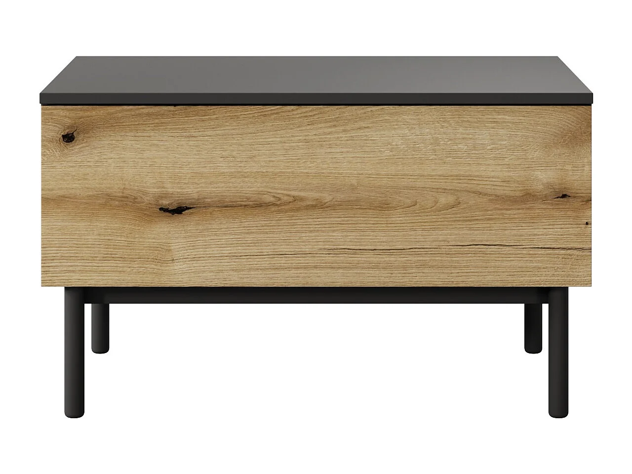 Table basse sur pieds Jotare avec tiroir, table basse 80 cm - chêne Evoke