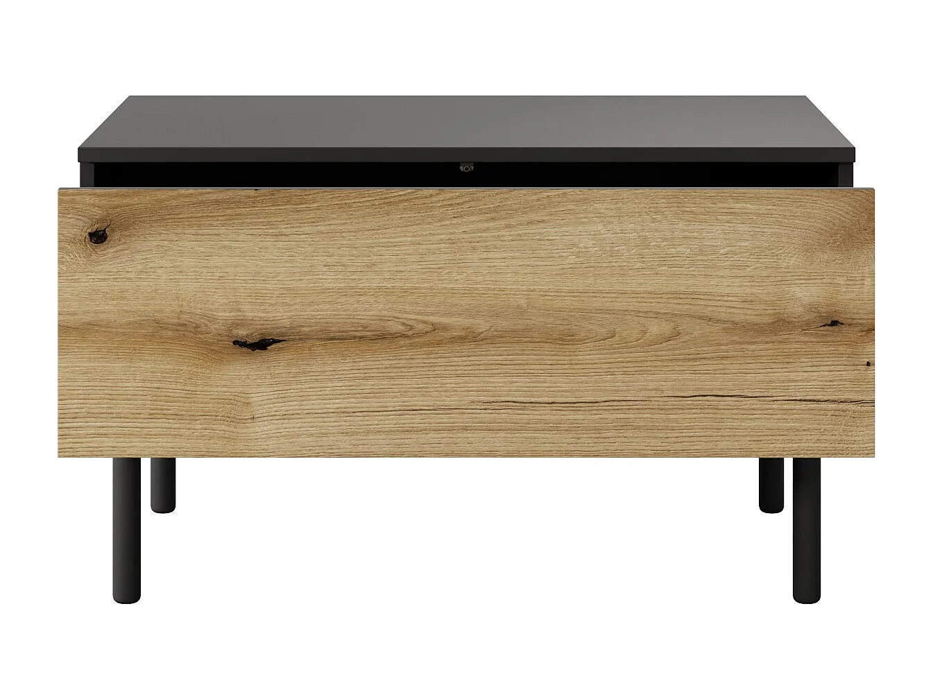 Table basse sur pieds Jotare avec tiroir, table basse 80 cm - chêne Evoke