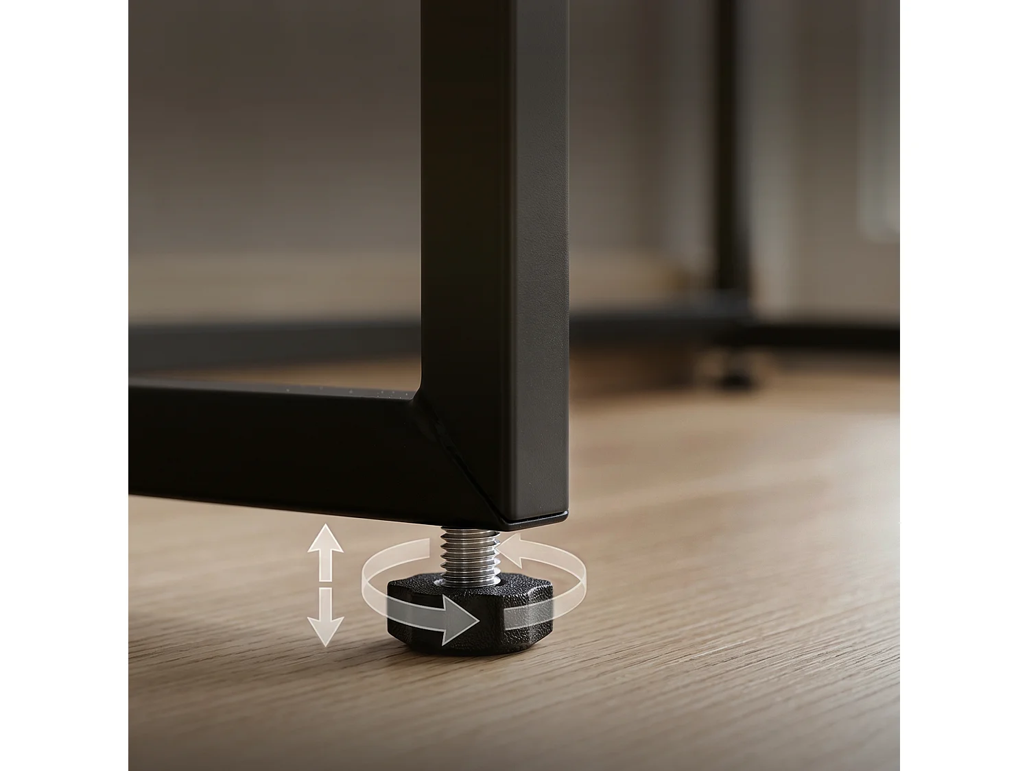 Table console style loft MODENA 1 tiroir 80 cm Noir Pieds noirs