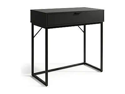 Tavolo consolle stile loft MODENA 1 cassetto 80 cm Nero Gambe nere