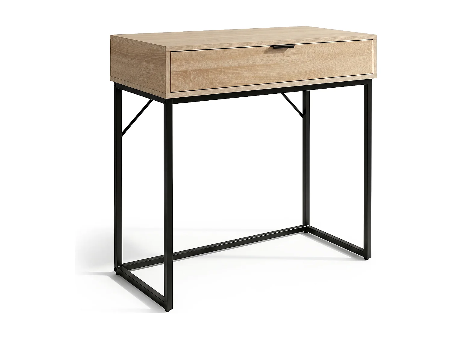 Consoletafel loftstijl MODENA 1 lade 80 cm sonoma eiken zwarte poten