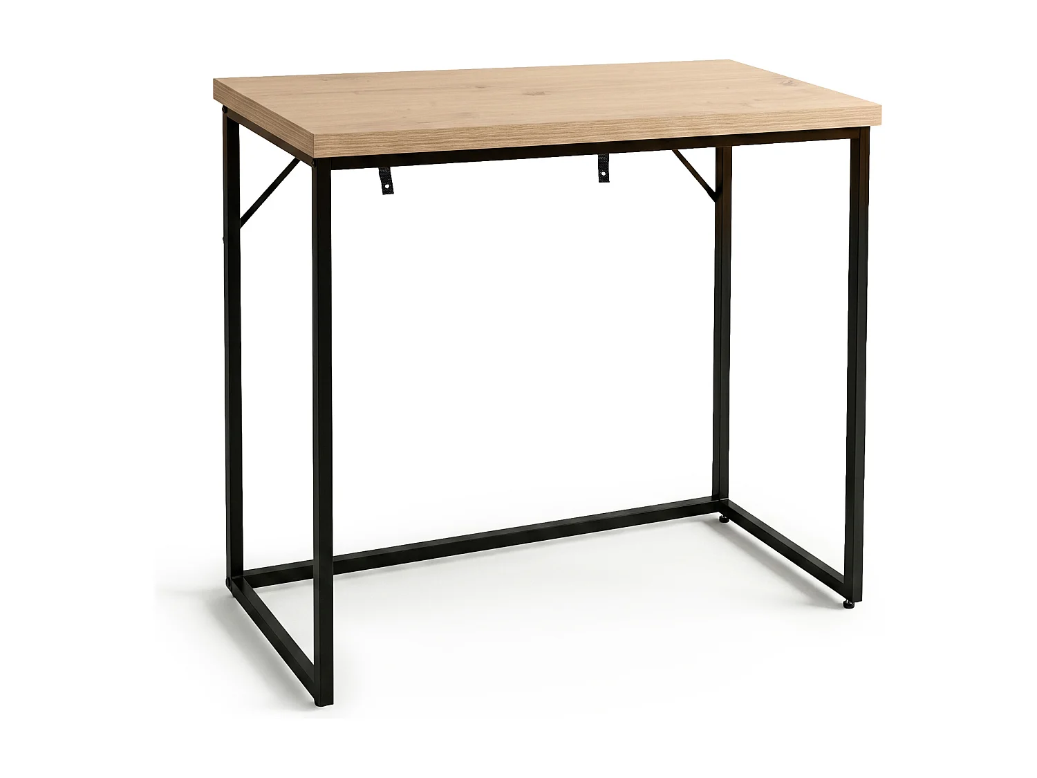 Table console style loft ORIGO 90 cm Chêne Artisan Pieds noirs