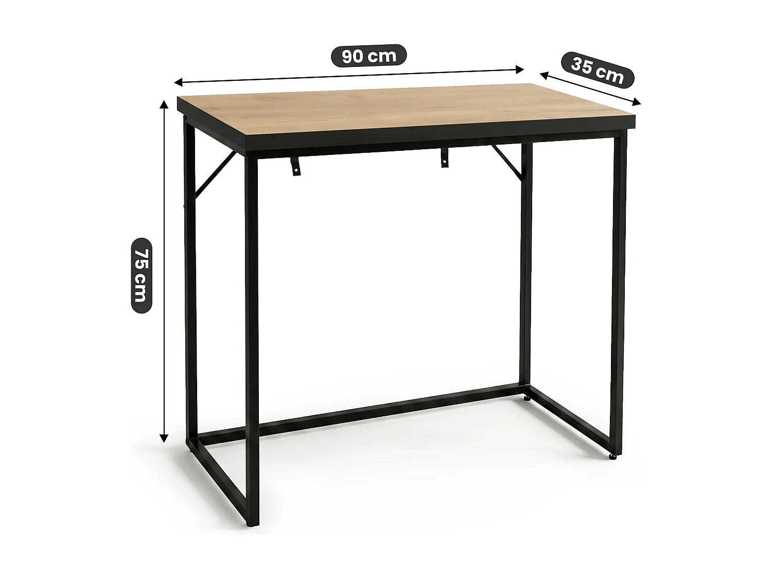 Consoletafel loftstijl ORIGO 90 cm craft eiken zwarte poten