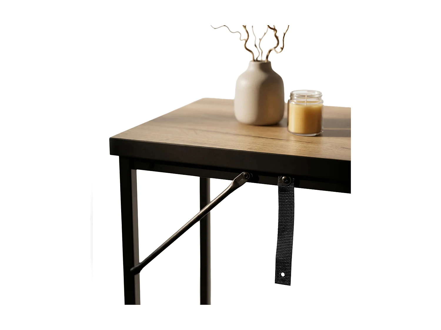 Consoletafel loftstijl ORIGO 90 cm craft eiken zwarte poten