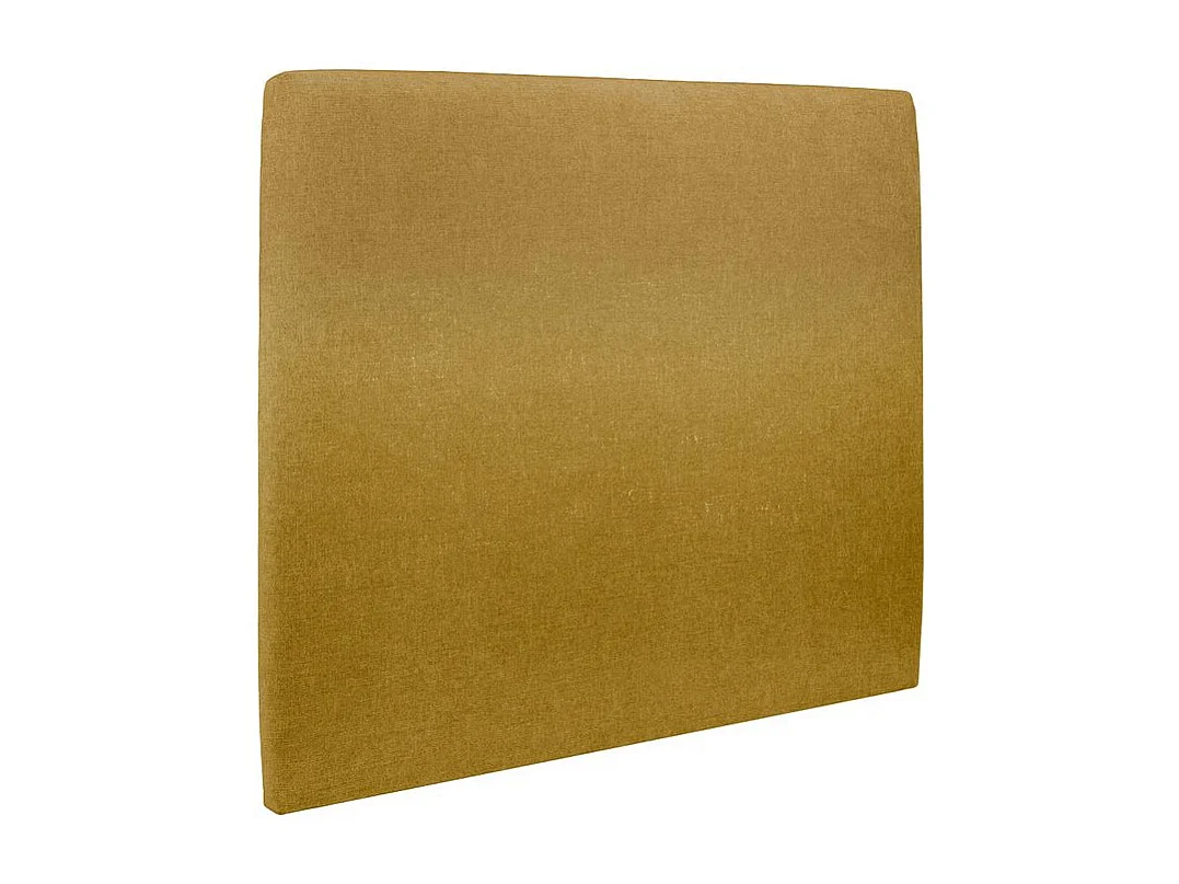 Lit coffre 160x200cm avec tête de lit tapissier Tissu Jaune - Hauteur totale : 39cm