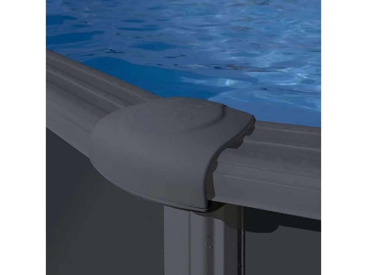 Piscine acier gris anthracite Juni ronde 4,80 x 1,32 m - Gré