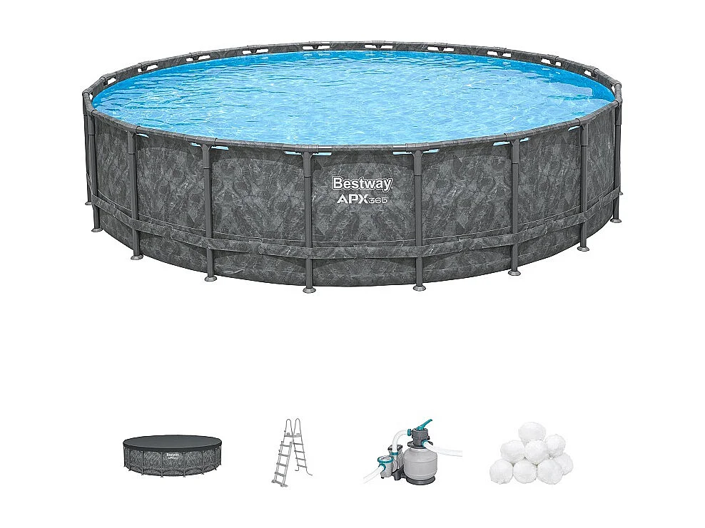 Bestway APX 365 Ronde Tubulaire Zwembad 6,71 x 1,32m met Filtratiesysteem en Accessoires