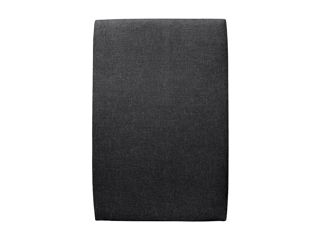Lit 90x190cm avec tête de lit tapissier tissu et sommier tapissier Noir - Hauteur totale : 29cm