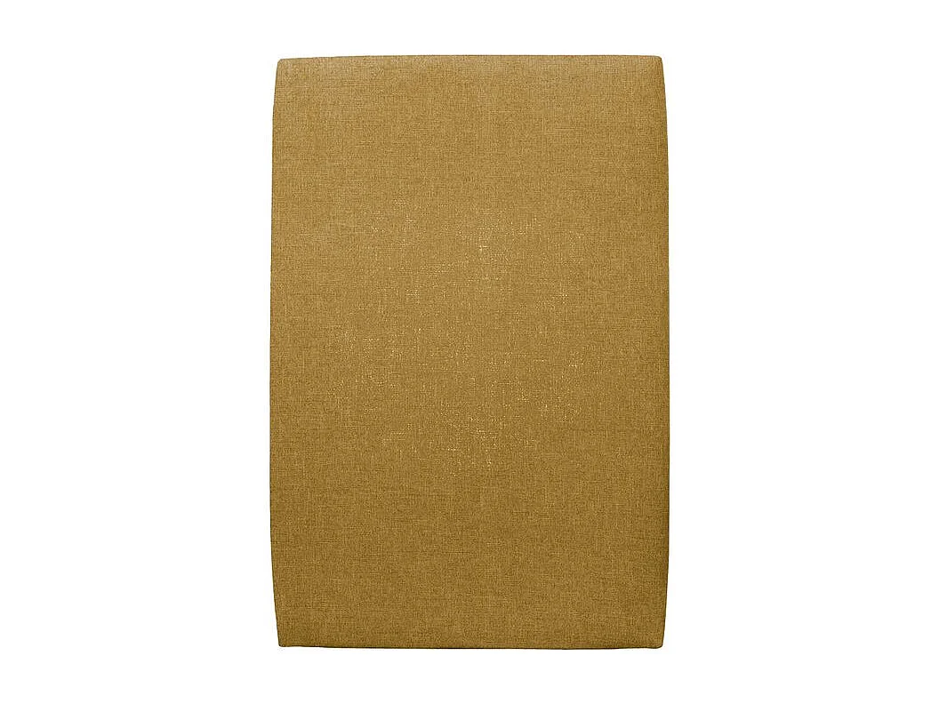 Lit 90x190cm avec tête de lit tapissier tissu et sommier tapissier jaune - Hauteur totale : 29cm