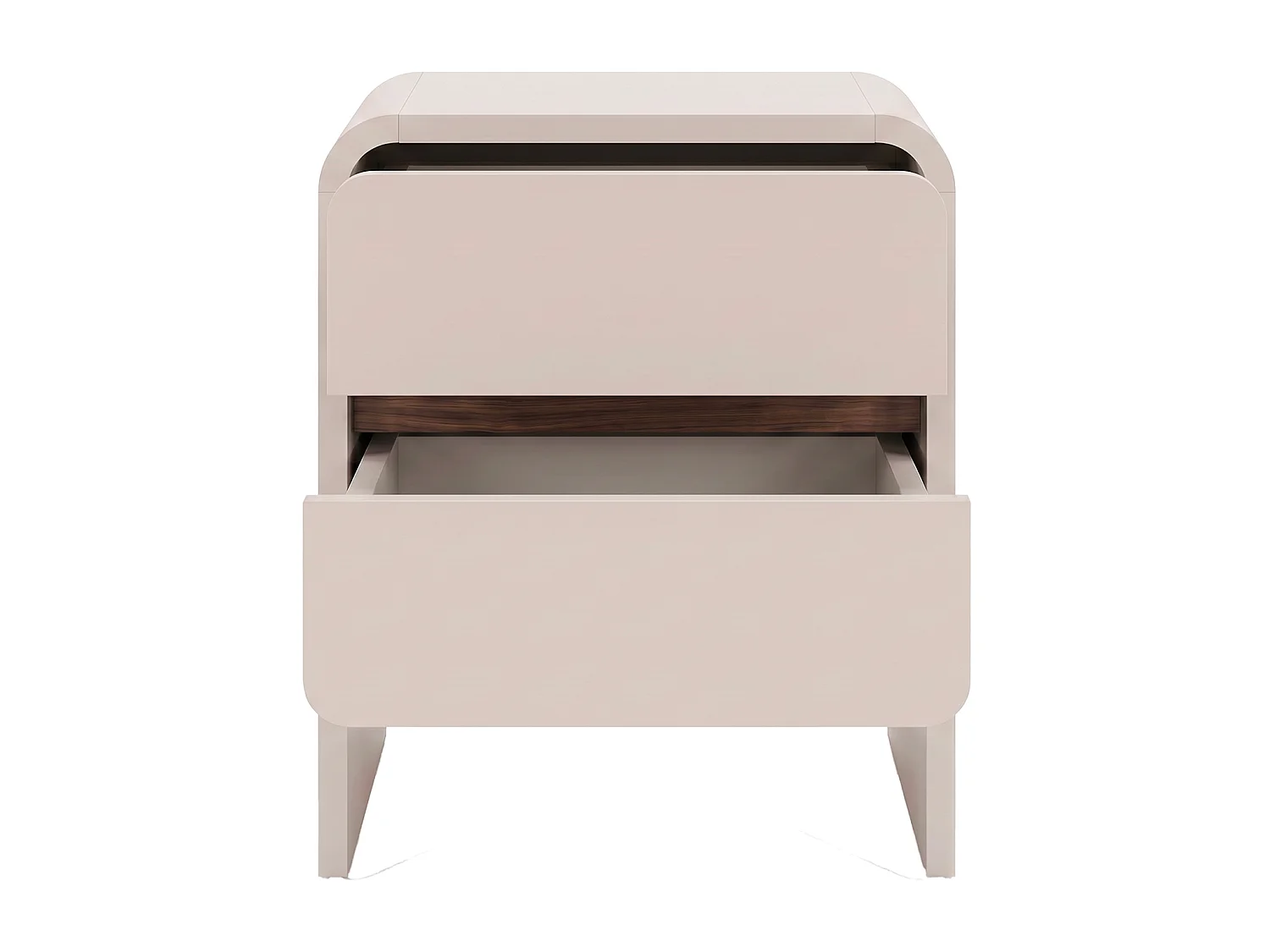 Table de chevet 2 tiroirs - Beige et naturel foncé - DYSARA