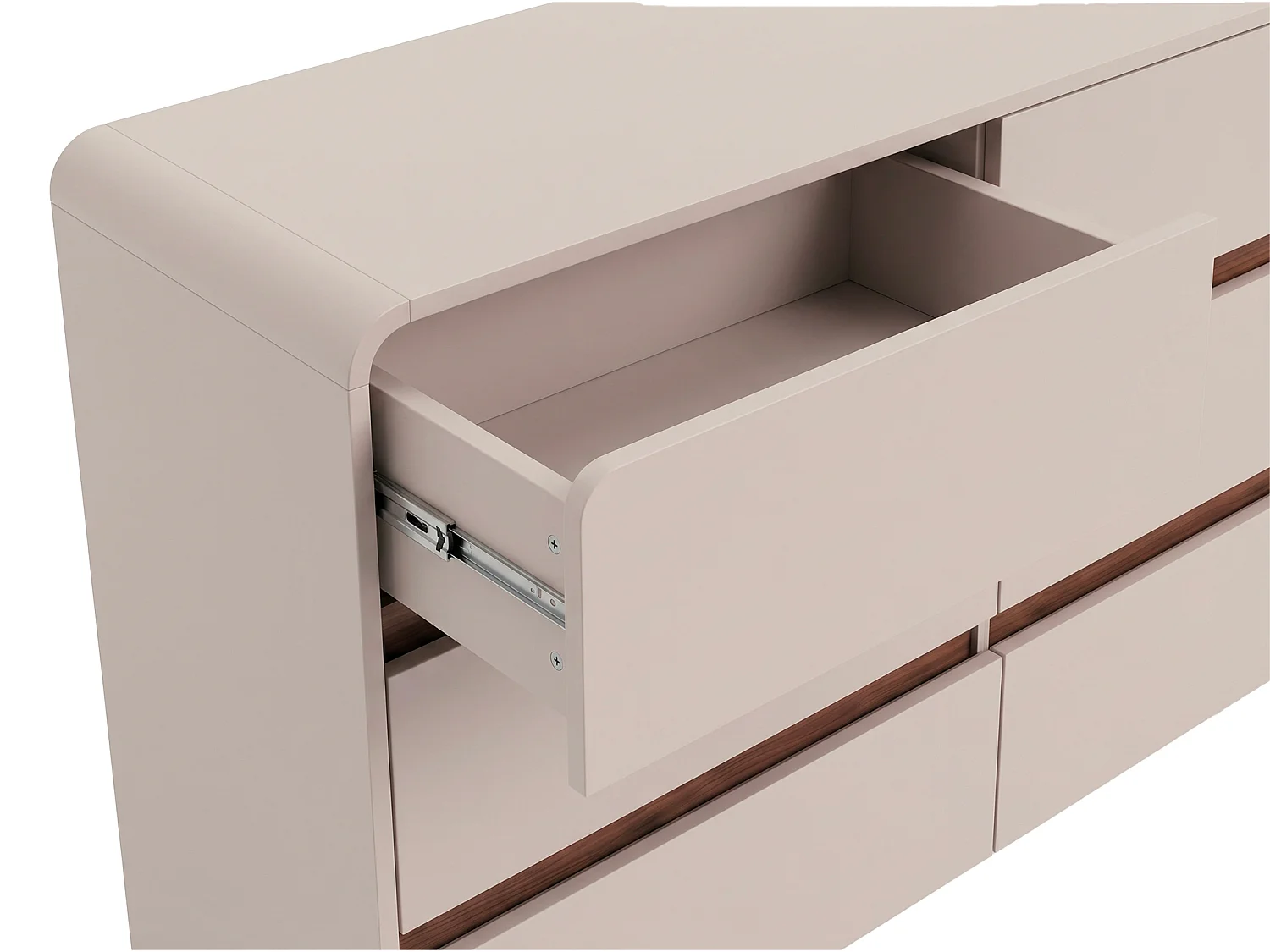 Commode 6 tiroirs - Beige et naturel foncé - DYSARA