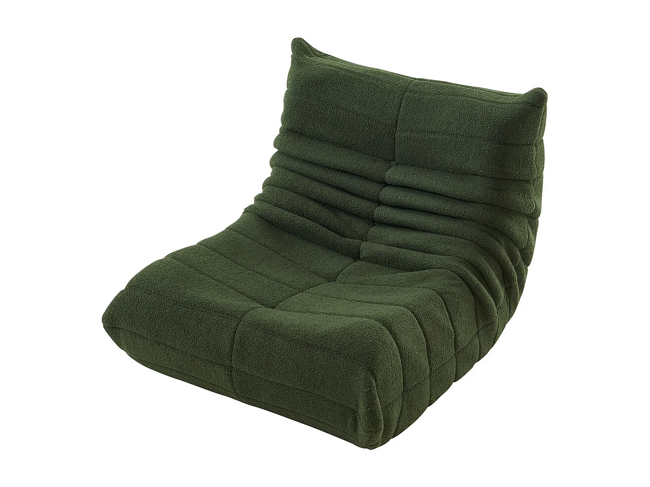 Canapés en sac de haricot - 86 x 105 x 75 cm - Canapé au sol sans bras avec dossier - Laine d'agneau - Vert