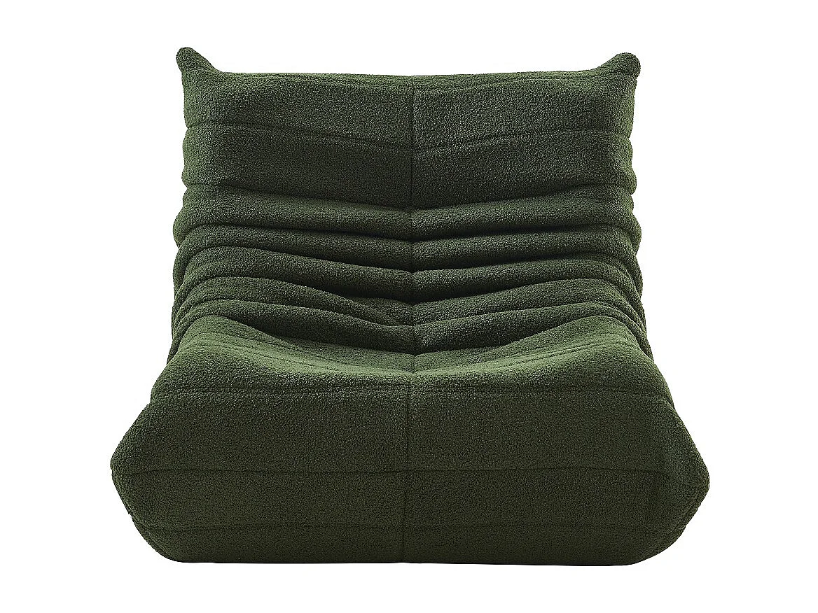 Canapés en sac de haricot - 86 x 105 x 75 cm - Canapé au sol sans bras avec dossier - Laine d'agneau - Vert
