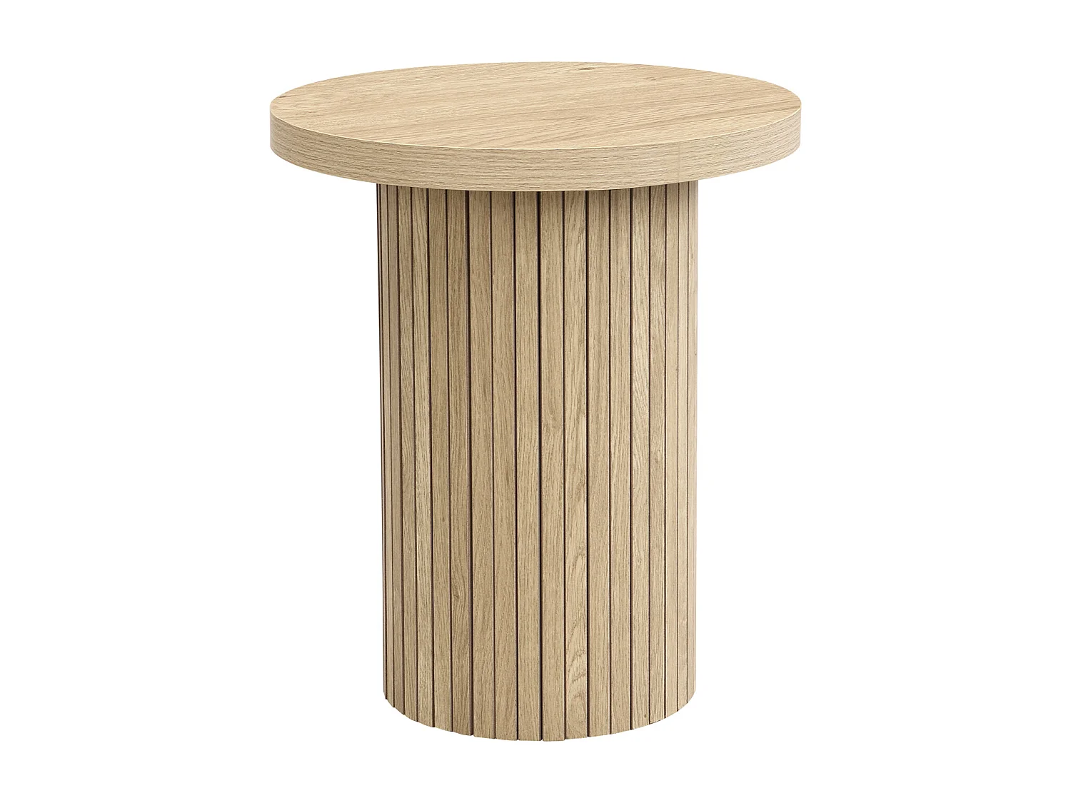 Tables Basses Rondes en MDF - Bois Naturel - 66+40cm - Set de 2