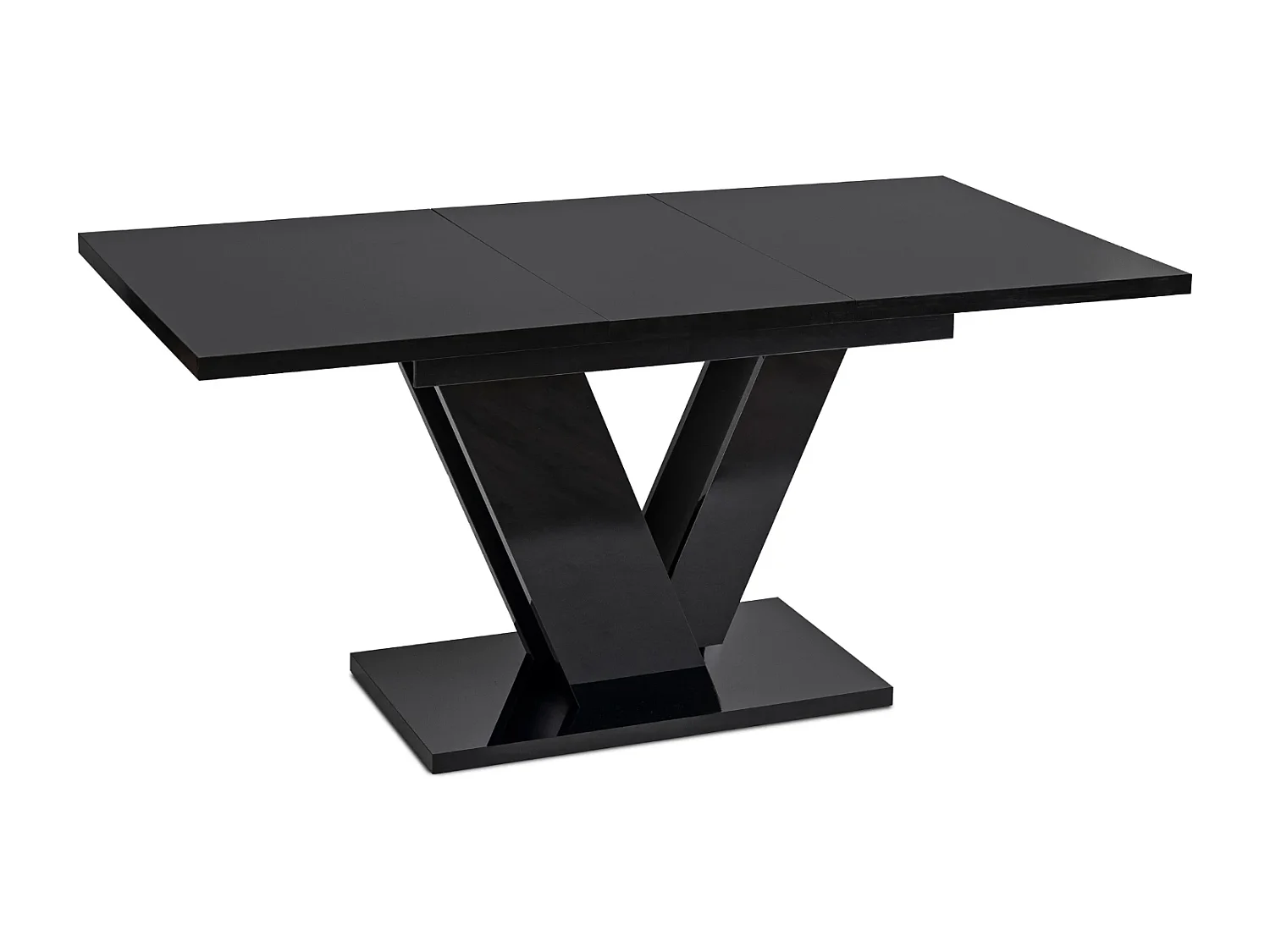 Table extensible CLARK de dimensions 120-160 cm en noir brillant