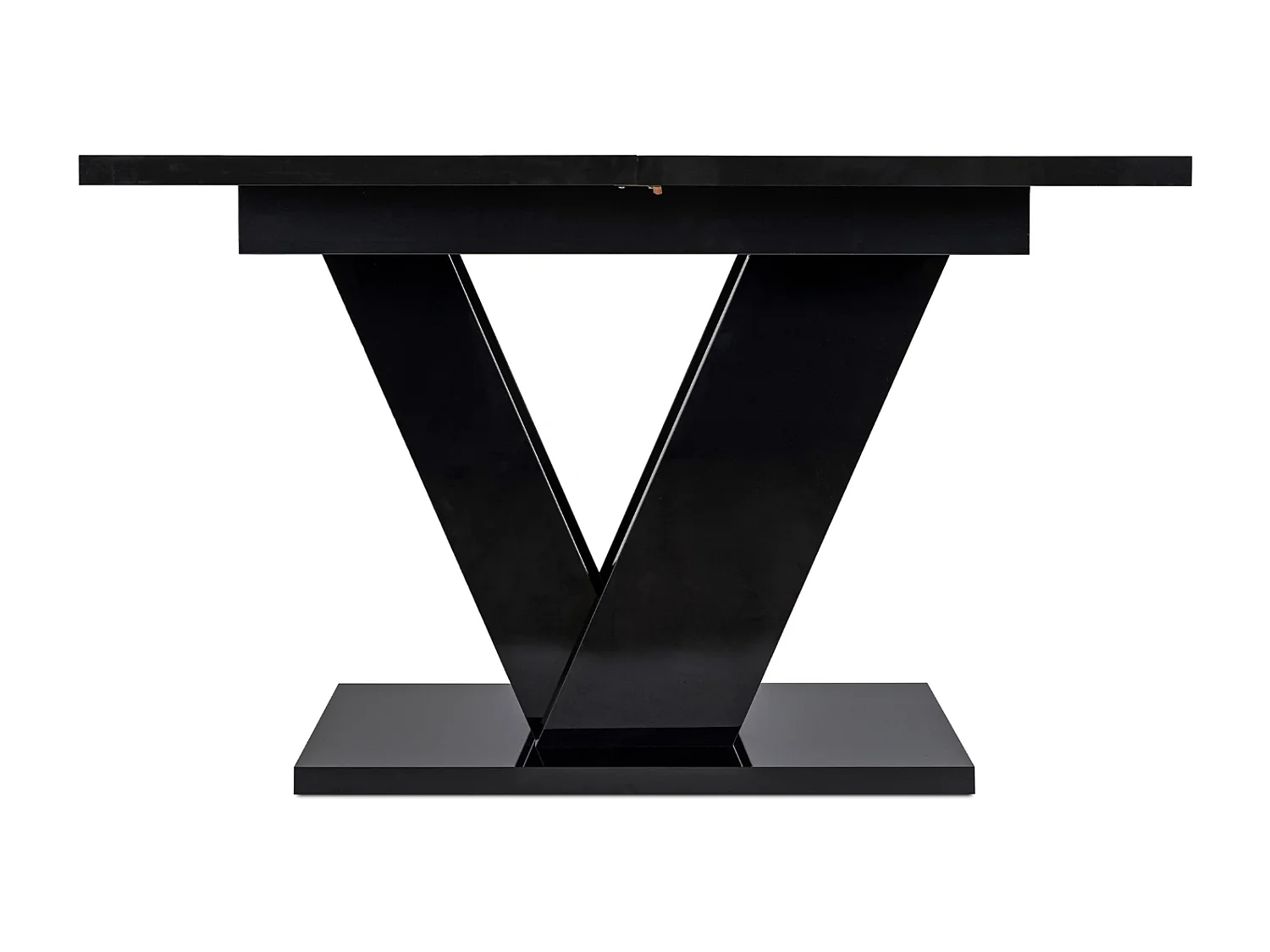 Table extensible CLARK de dimensions 120-160 cm en noir brillant