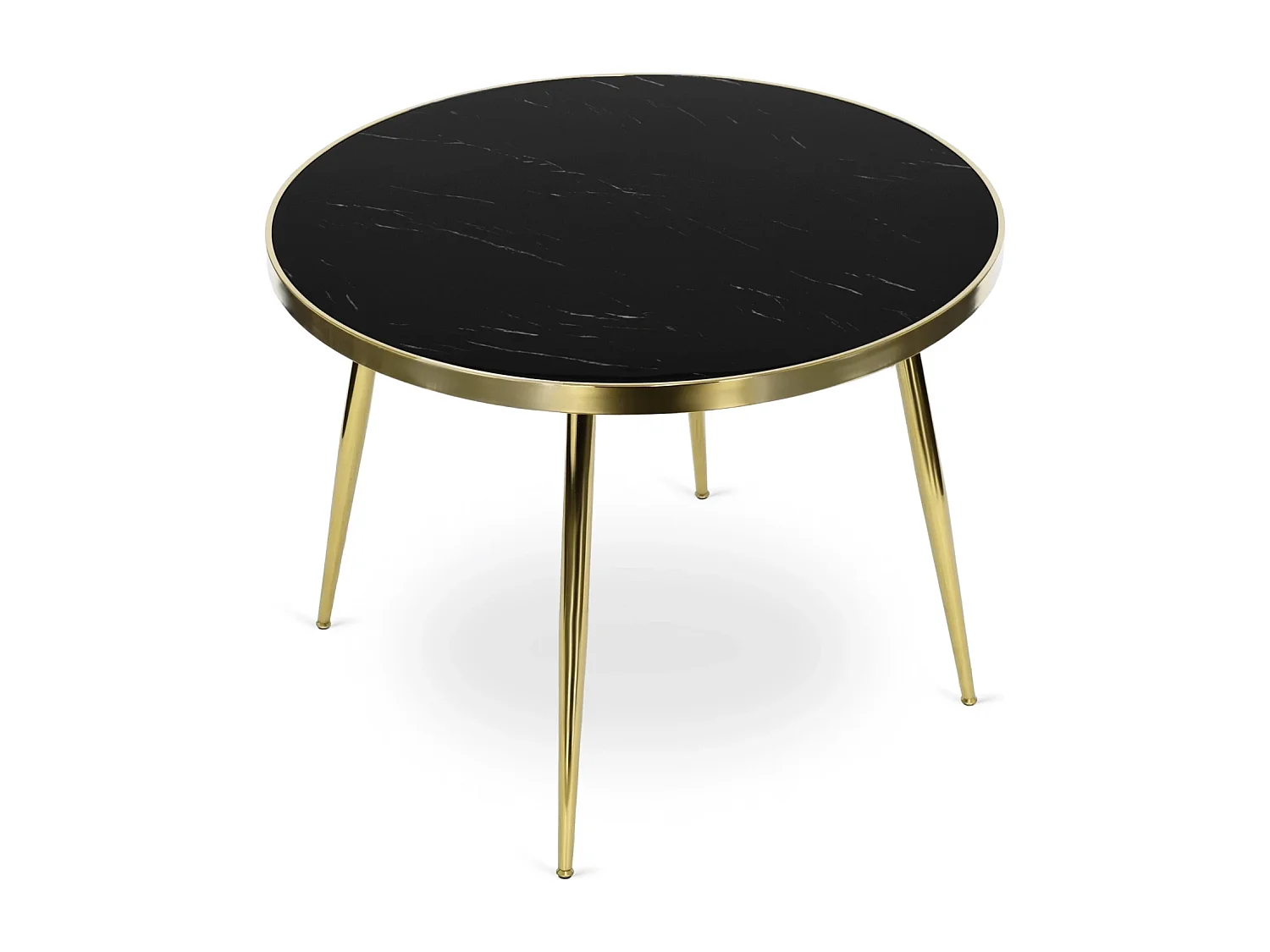TINGA table 100 cm in Black with legs in Gold