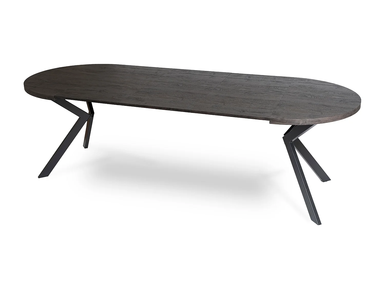 Table extensible LUKAS mesurant 100 à 250 cm en noir avec des pieds en noir