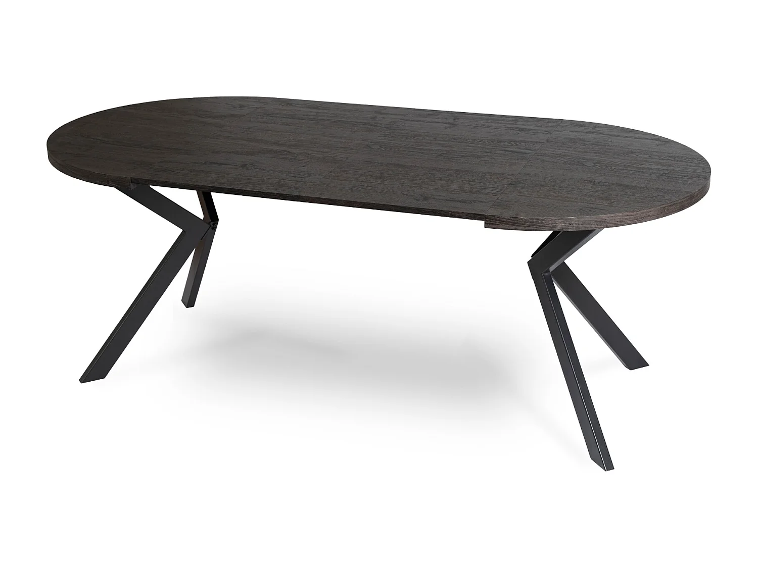 Table extensible LUKAS mesurant 100 à 250 cm en noir avec des pieds en noir