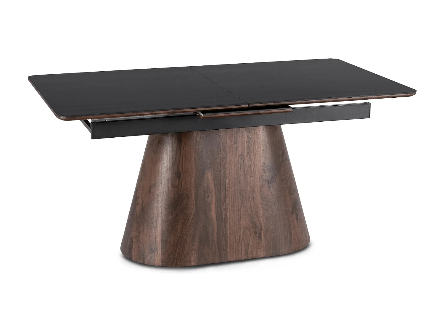Table extensible LISBON de dimensions 160-200 cm en noyer à jambe noire