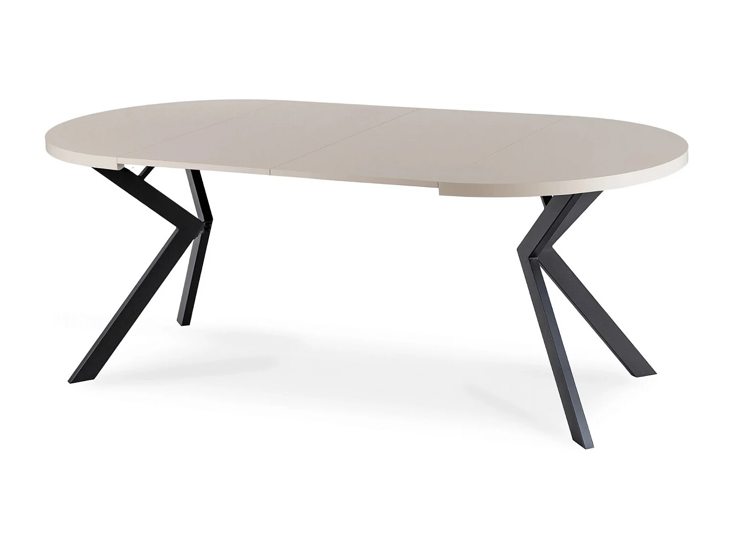 LUKAS extendable table with dimensions of 100-250 cm in cashmere, legs in Black