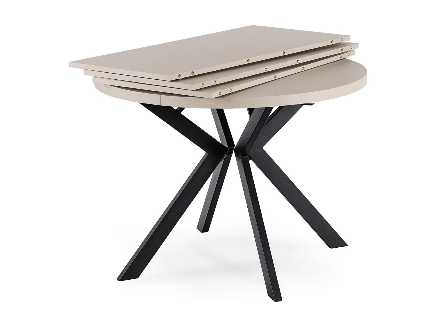 LUKAS extendable table with dimensions of 100-250 cm in cashmere, legs in Black