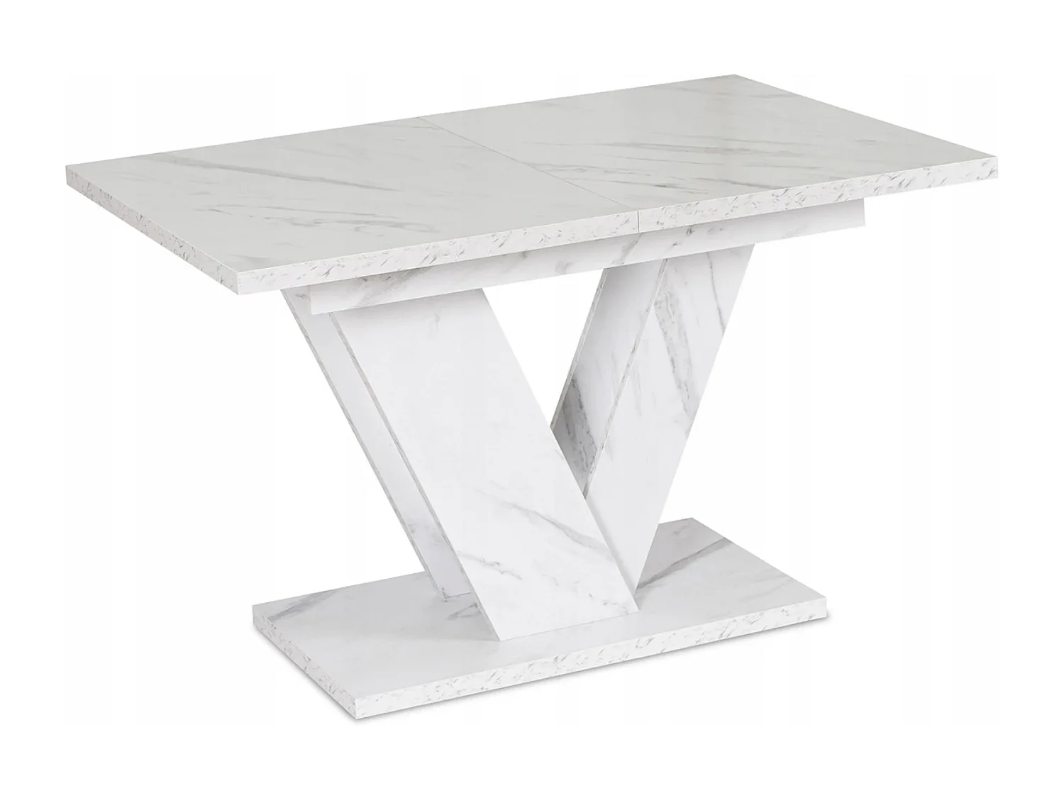 Mesa extensível CLARK em dimensões 120-160 cm em mármore branco