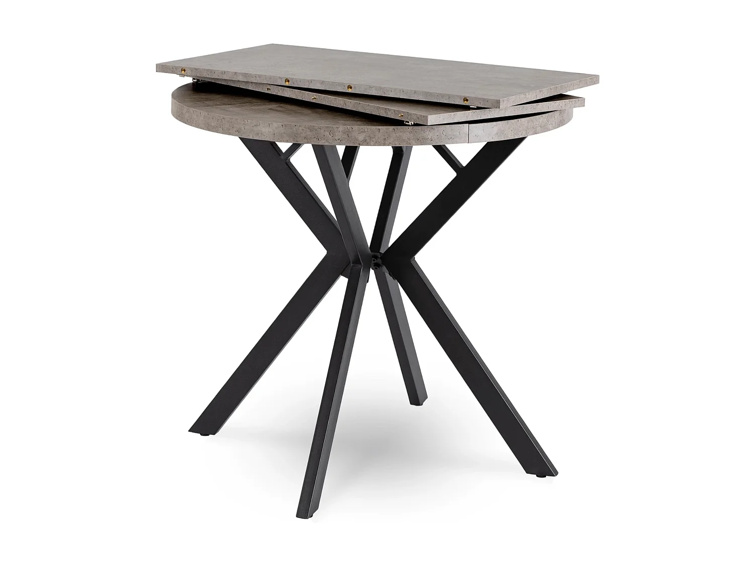 Tavolo estensibile DORIAN di dimensioni 80-160 cm in cemento con gambe nere