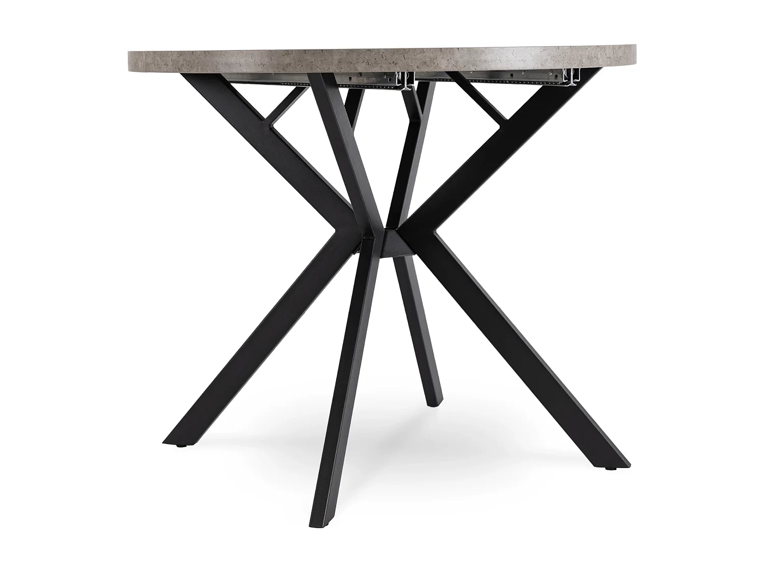 Tavolo estensibile DORIAN di dimensioni 80-160 cm in cemento con gambe nere