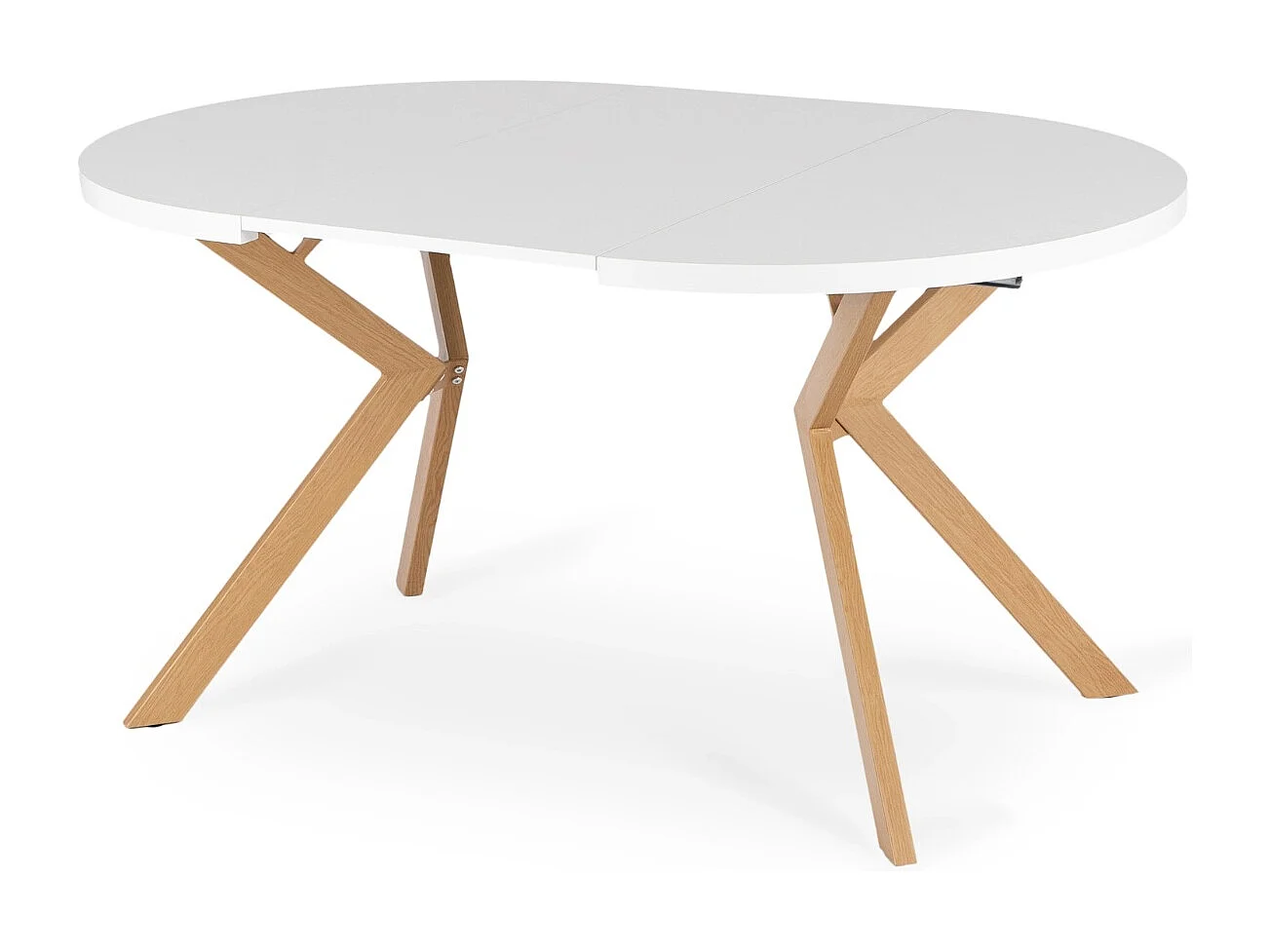 LUKAS extendable table measuring 100-250 cm in white, wooden legs