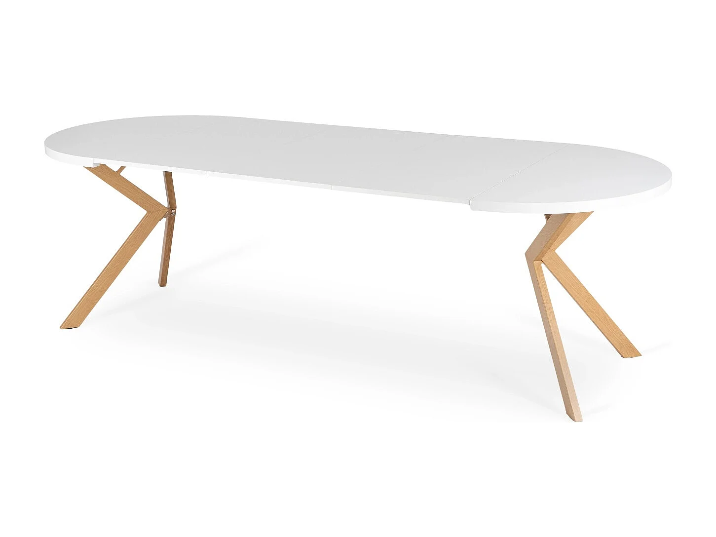 LUKAS extendable table measuring 100-250 cm in white, wooden legs