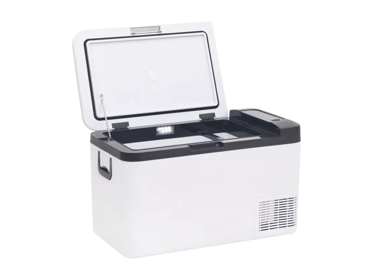 Glacière avec poignée et adaptateur noir et blanc 25 L PP et PE