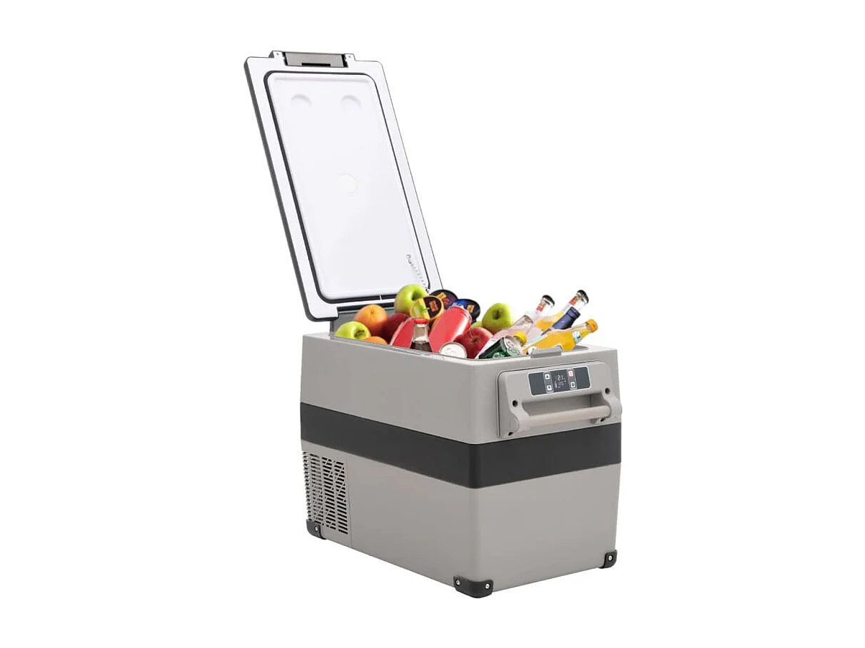Kühlbox mit Griff und Adapter Schwarz und Grau 55 L PP & PE