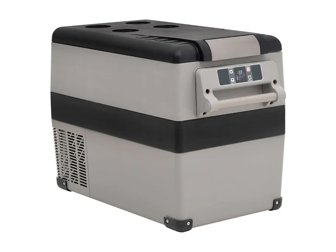 Kühlbox mit Griff und Adapter Schwarz und Grau 55 L PP & PE
